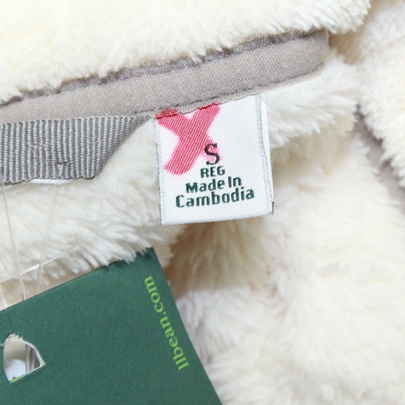 NEW LL Bean High Pile Fleece T Snap Pullover Cream - Picture 6 of 8